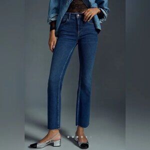 Pilcro The Yaya Mid-Rise Crop Jeans Raw Hem Ankle Length Womens Size 26 Blue Den